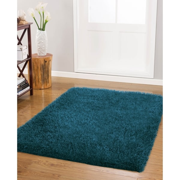 Vista Living Claudia 30 x 48" Shag Area Rug (Teal, Ivory) 17708292