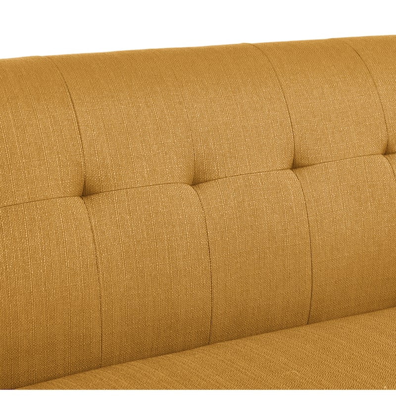 Carson Carrington Tjaereborg Mid-century Modern Mustard Yellow Linen Armless Loveseat