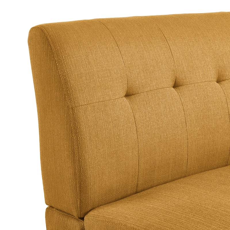 Carson Carrington Tjaereborg Mid-century Modern Mustard Yellow Linen Armless Loveseat