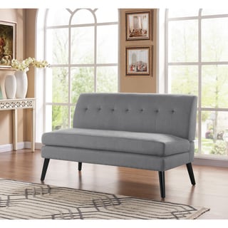 Carson Carrington Tjaereborg Mid-century Modern Dove Grey Linen Armless Loveseat