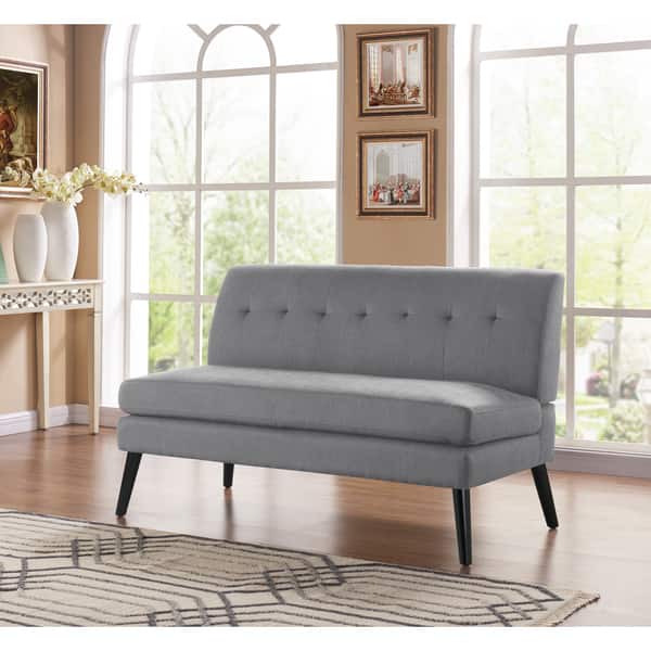 slide 1 of 11, Carson Carrington Tjaereborg Mid-century Modern Dove Grey Linen Armless Loveseat