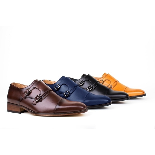 Gino Vitale Men's Monk Strap Dress Shoes