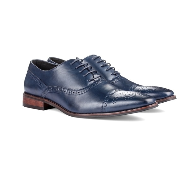signature men's brogue cap toe oxford dress shoes