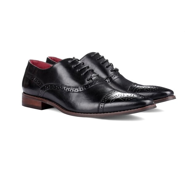 signature men's brogue cap toe oxford dress shoes