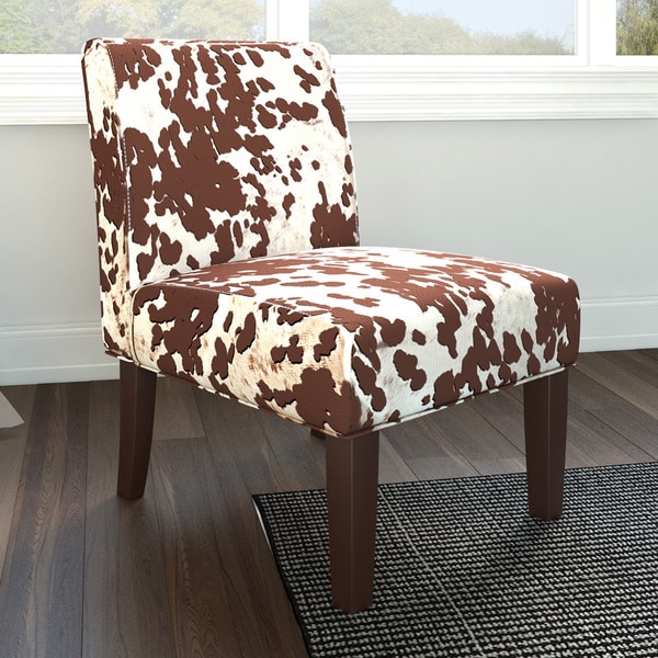 brown cow print accent chair