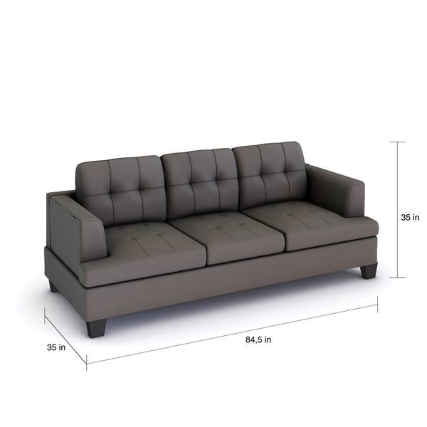 Porch Den Westgate Grey Microfiber Contemporary Sofa