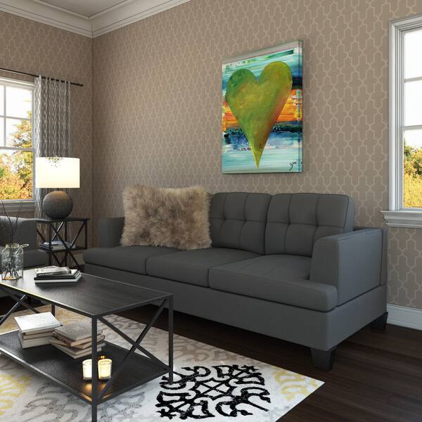 Porch Den Westgate Grey Microfiber Contemporary Sofa