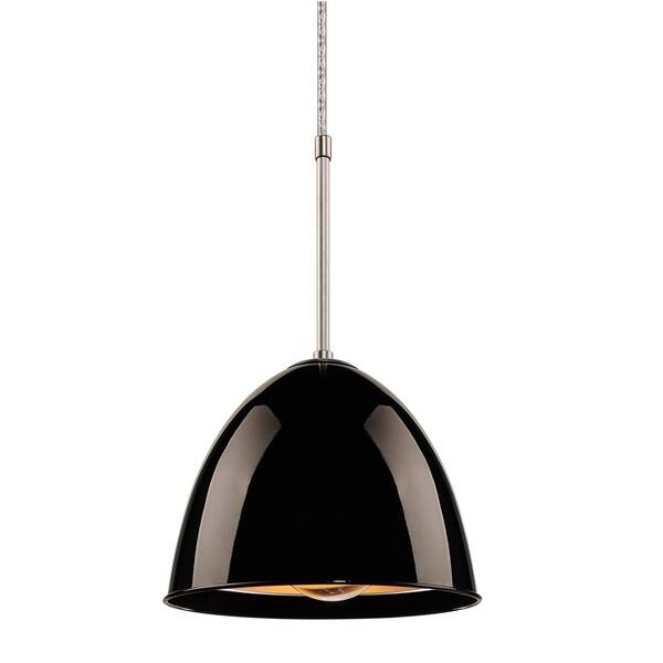 Bruck Lighting Clic Cfl Matte Chrome Pendant With Black Aluminum Shade Bruck Lighting Clic Cfl Matte Chrome Pendant With Black Aluminum Shade