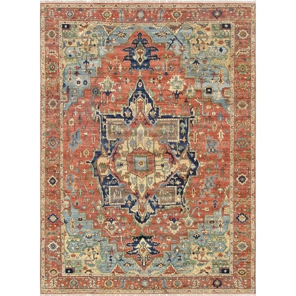 Pasargad Serapi Hand-Knotted Lamb's Wool Area Rug (5'10" X 8'10") - 6' x 9'