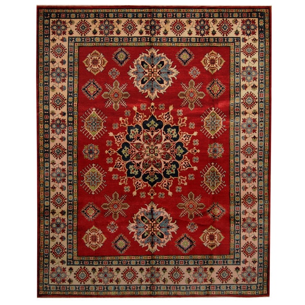 Handmade Kazak Wool Rug (Afghanistan) - 8'2 x 9'11