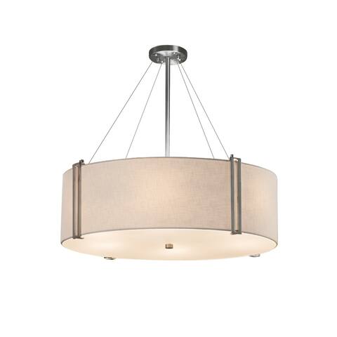 Justice Design Group Textile Reveal 36-inch Brushed Nickel Pendant, White Shade - Silver