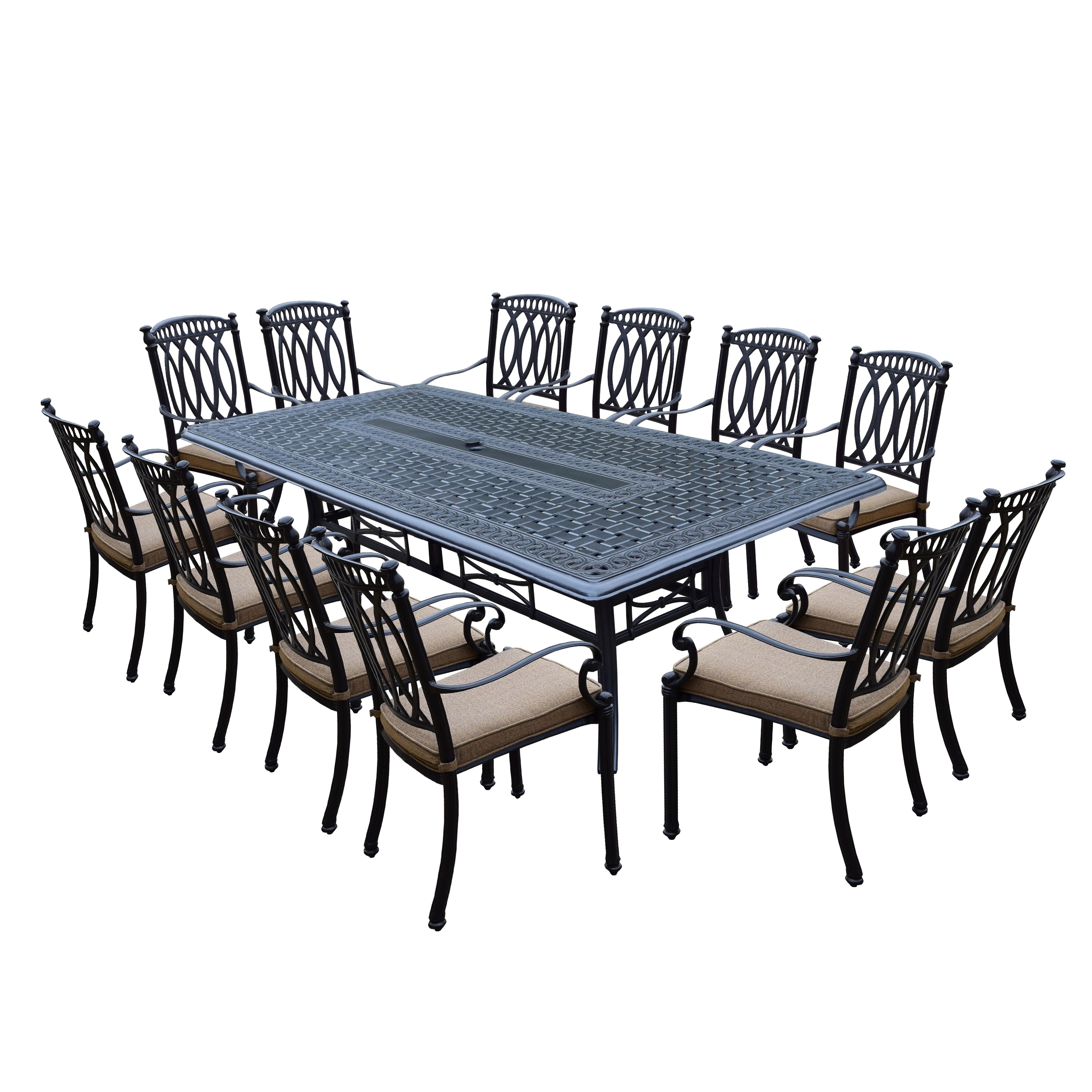 Milan 13 Piece Dining Set With 102x46 Inch Table And 12 Piece Dining Set With 102x46 Inch Table