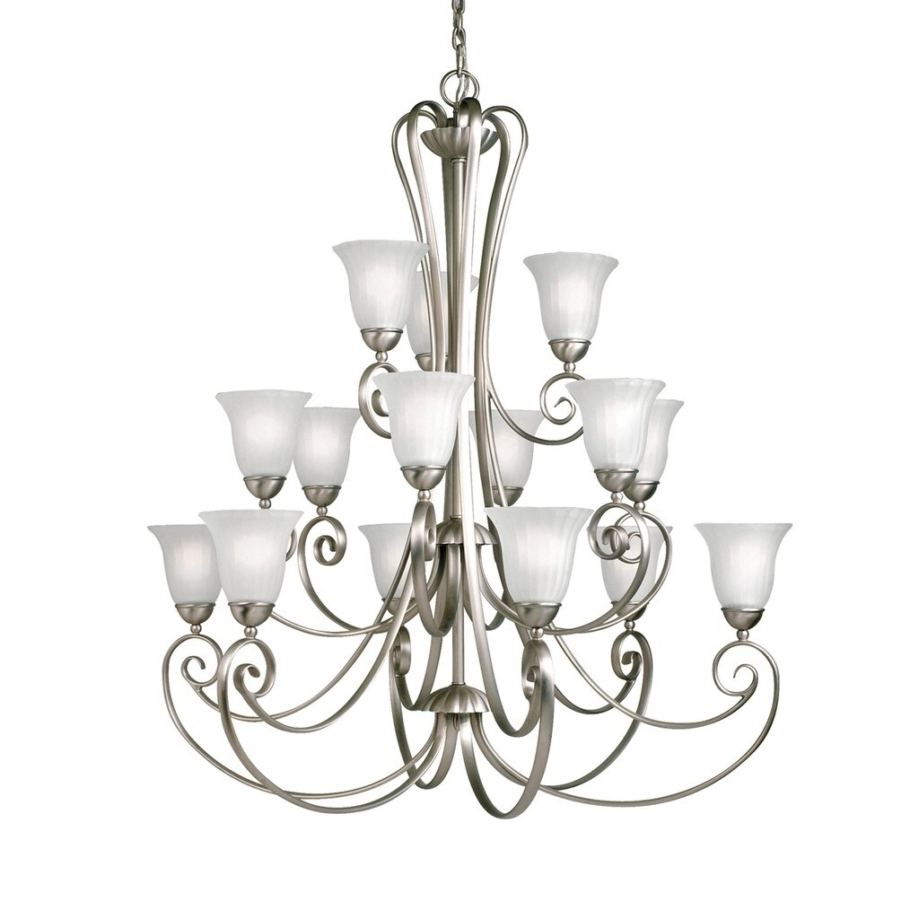 Kichler Lighting Willowmore Collection 15-light Brushed Nickel Chandelier - Chandeliers For Bedrooms by Overstock.com