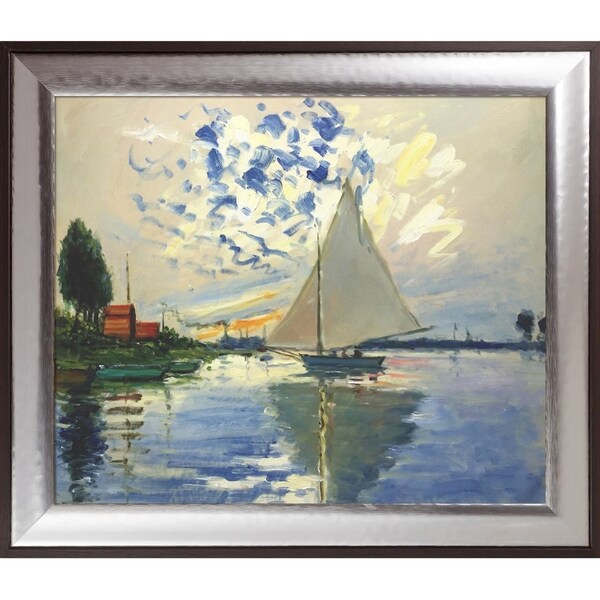 Shop Claude Monet 'Sailboat at Le Petit-Gennevilliers' Hand Painted Oil ...