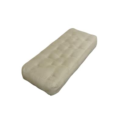 8" All Cotton 21X54 Loveseat Ottoman Tan Microfiber Futon Mattress