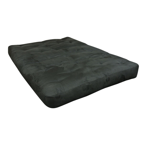 Shop 10" Double Foam & Cotton Twin Black Microfiber Futon ...