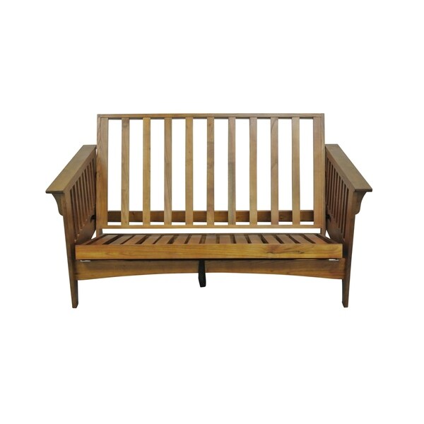 Shop Boston Cherry Oak 54" Pullout Loveseat Futon Frame Free Shipping