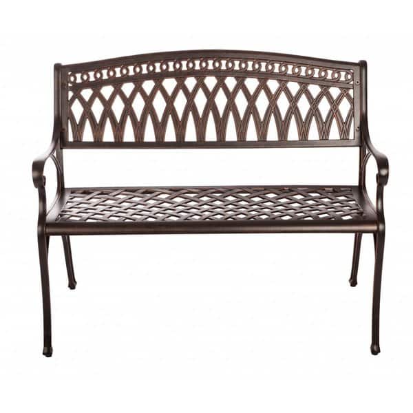 slide 1 of 1, Simone Cast Aluminum Bench