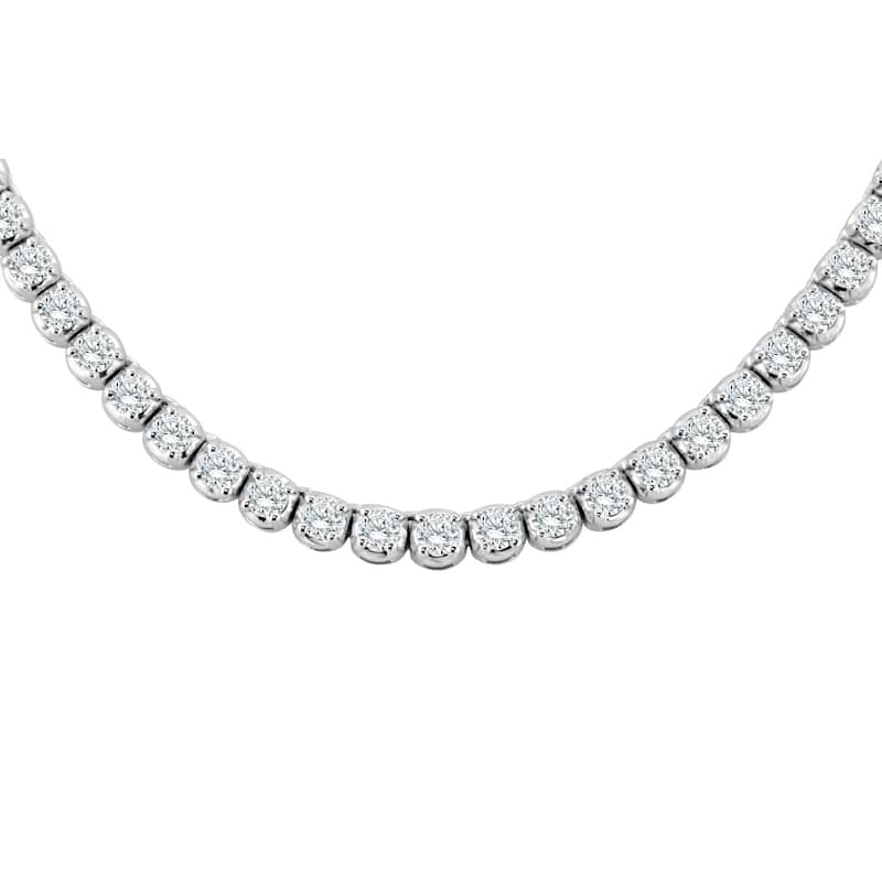 Auriya 9 carat TW Round Diamond Tennis Necklace 14k Gold - 18-inch (H-I, I1-I2) - 16-inch