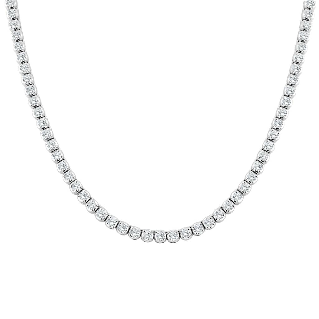 Auriya 9 carat TW Round Diamond Tennis Necklace 14k Gold - 18-inch (H-I, I1-I2) - 16-inch