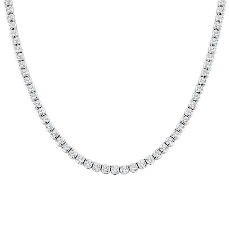 Auriya 9 carat TW Round Diamond Tennis Necklace 14k Gold - 18-inch (H-I, I1-I2) - 16-inch