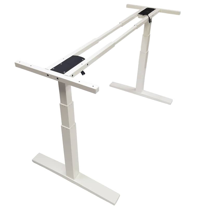 Boonliving Electronic Height Adjustable Desk Frame, Sit / Stand Desk Ergonomic Workstation with Dual Motor, Heavy Duty - White