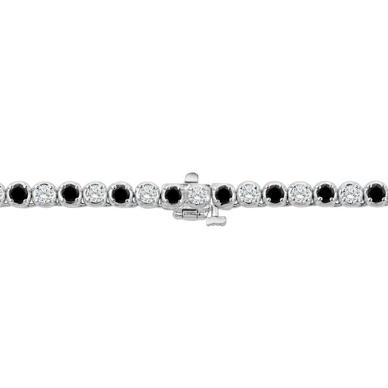 Auriya 9 carat TW Black and White Diamond Tennis Necklace 14k Gold - 16-inch (I1-I2)