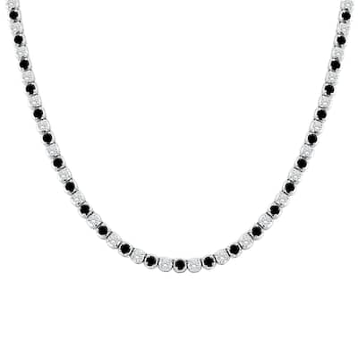 Auriya 9 carat TW Black and White Diamond Tennis Necklace 14k Gold - 16-inch (I1-I2)