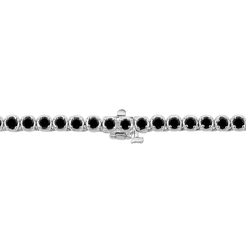 Auriya 9 carat TW Black Diamond Tennis Necklace 14k Gold - 16-inch (I1-I2)