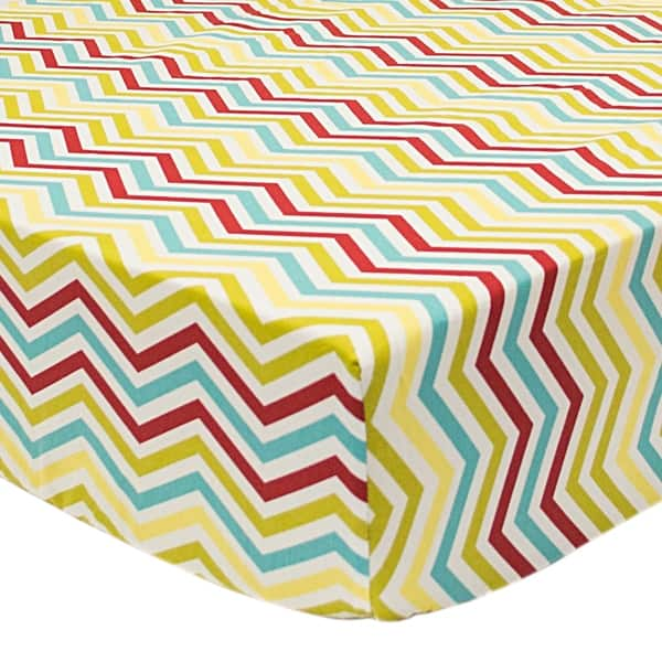 slide 1 of 1, Hopscotch Zig Zag Fitted Sheet