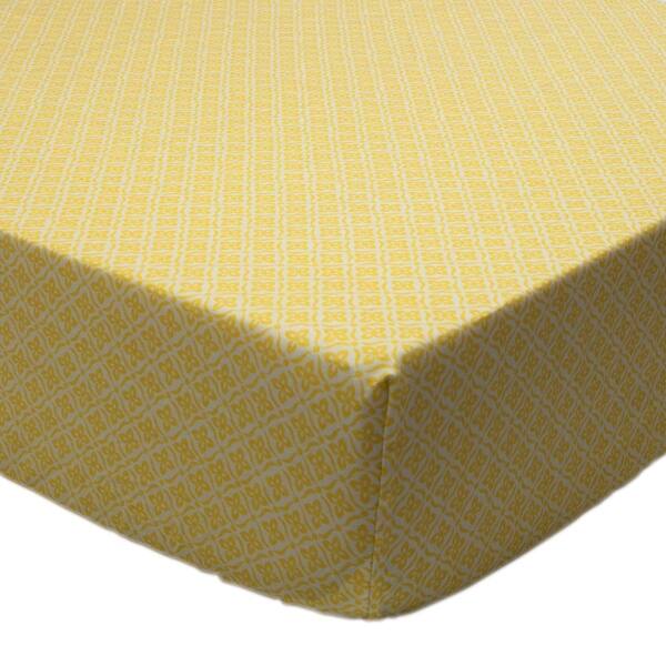 slide 1 of 1, Sunshine Yellow Floral Fitted Crib Sheet by True Baby