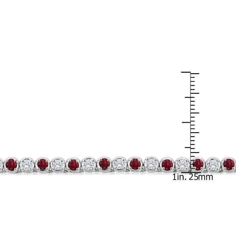 Auriya 14k Gold Ruby and Diamond Tennis Necklace