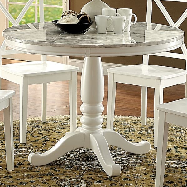 E C I Furniture Dining Round Single Pedestal Dining Table With