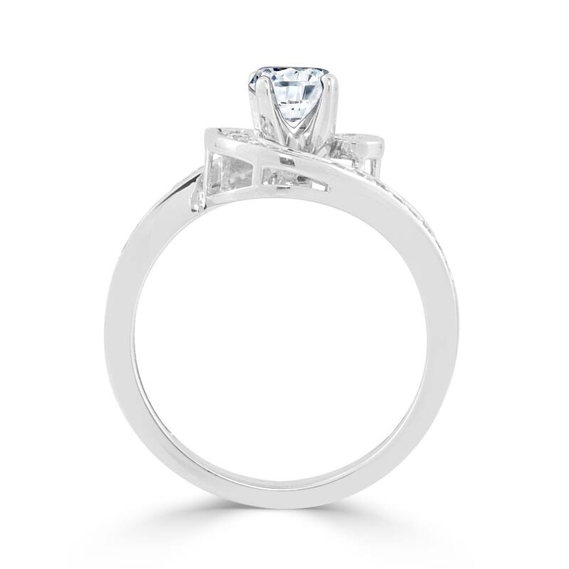 Auriya Bypass Swirl Round 3/4ctw Diamond Engagement Ring 14k Gold