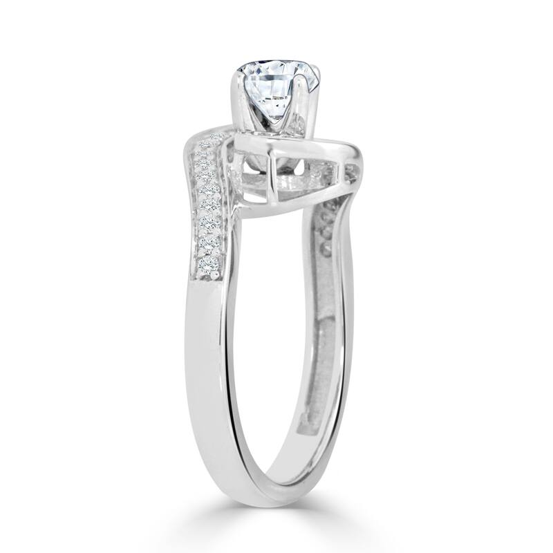 Auriya Bypass Swirl Round 3/4ctw Diamond Engagement Ring 14k Gold