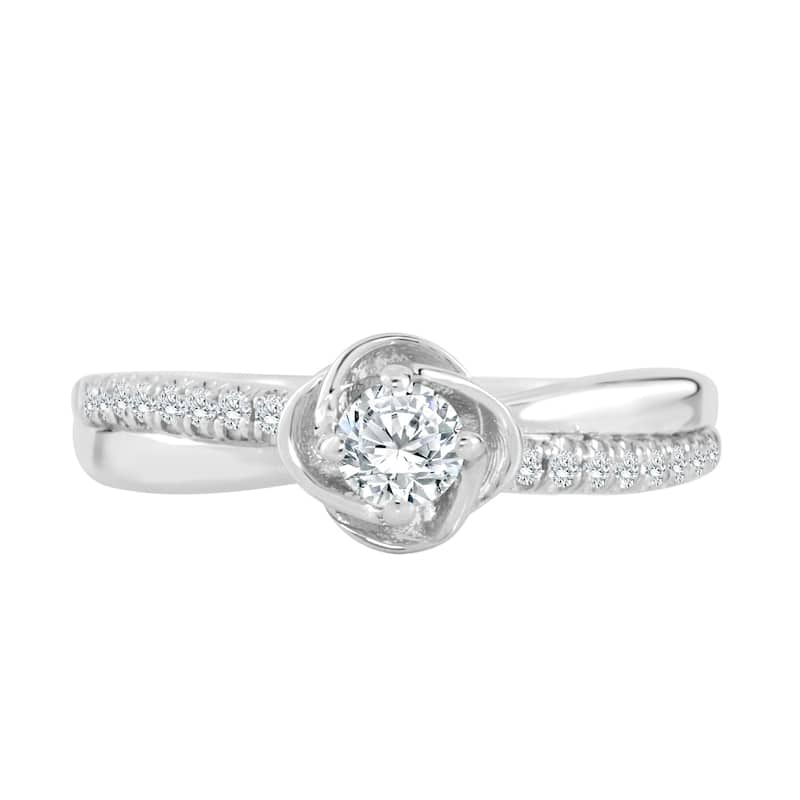 Auriya Petite 1/3ctw Round Diamond Engagement Ring 14k Gold