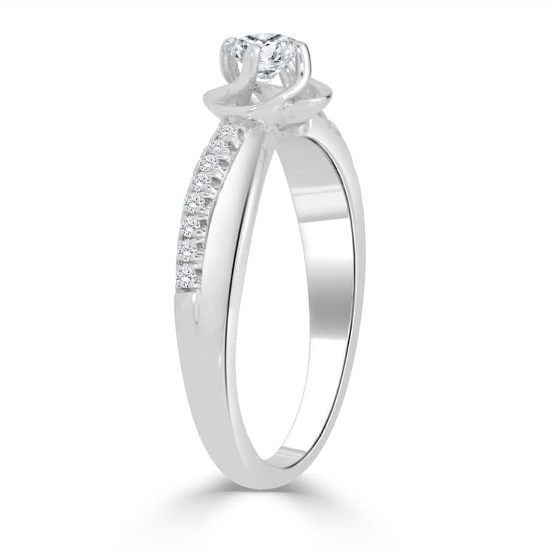 Auriya Petite 1/3ctw Round Diamond Engagement Ring 14k Gold