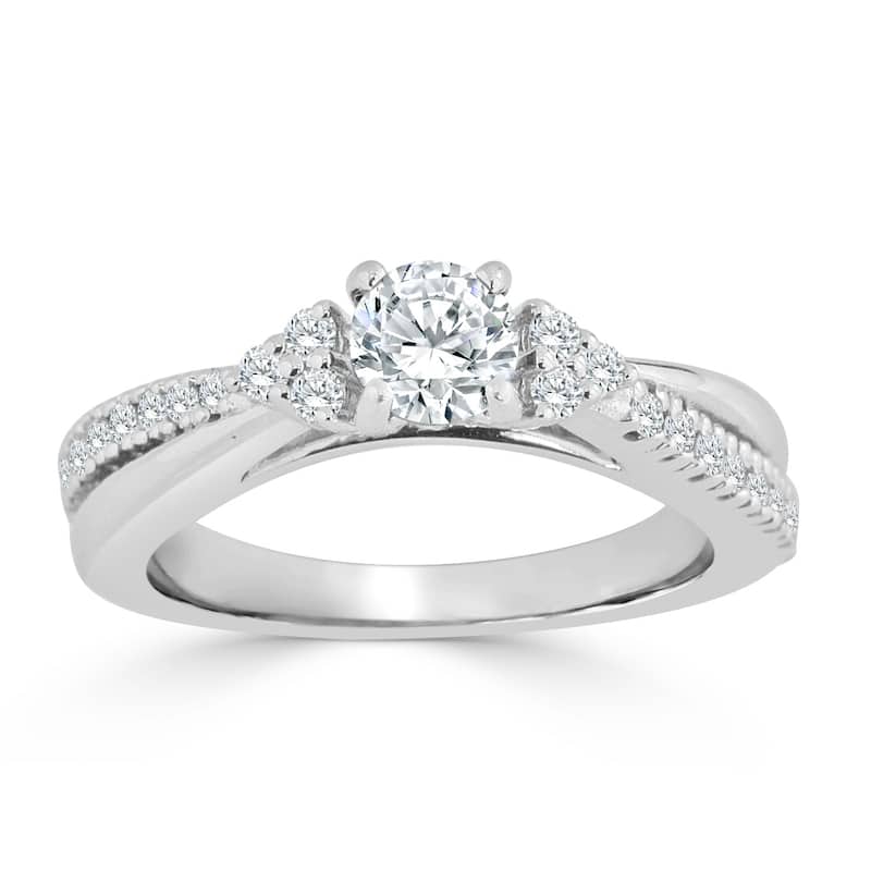 Auriya Round 3/4ctw Diamond Engagement Ring 14k Gold