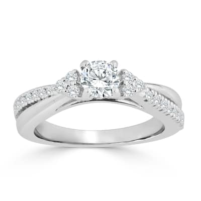Auriya Round 3/4ctw Diamond Engagement Ring 14k Gold