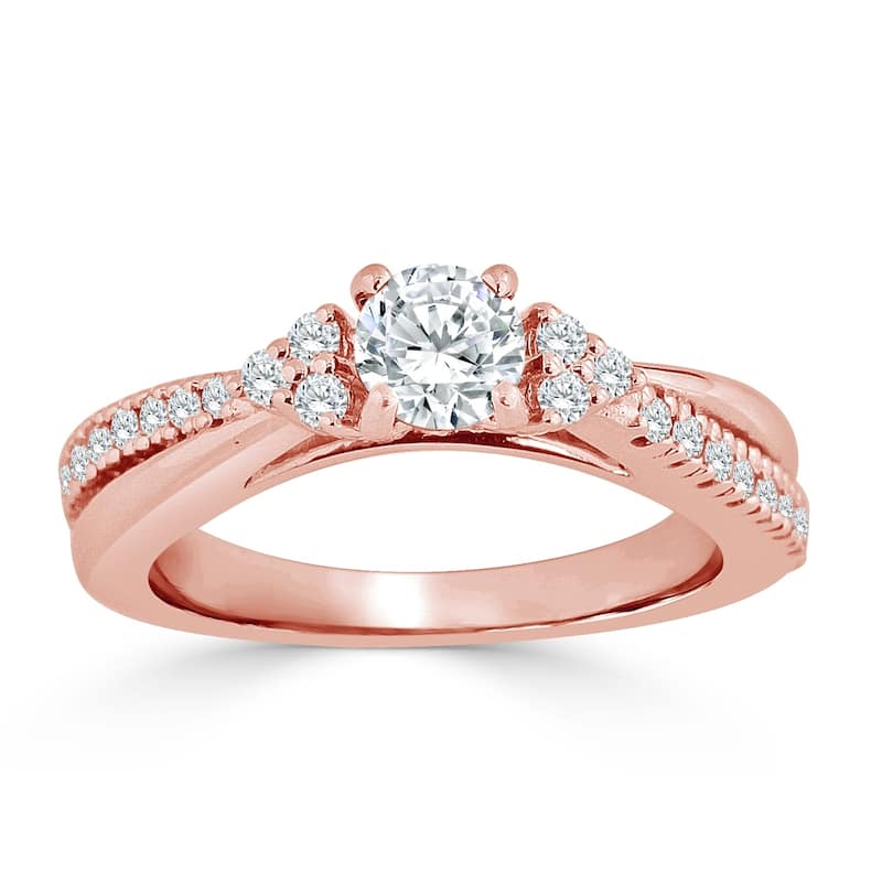 Auriya Round 3/4ctw Diamond Engagement Ring 14k Gold