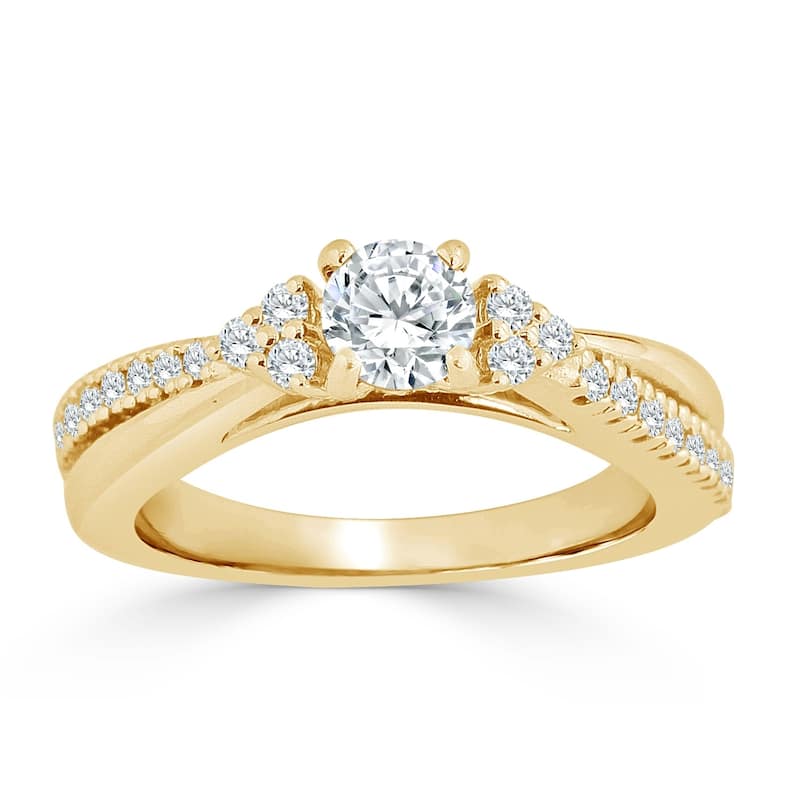 Auriya Round 3/4ctw Diamond Engagement Ring 14k Gold
