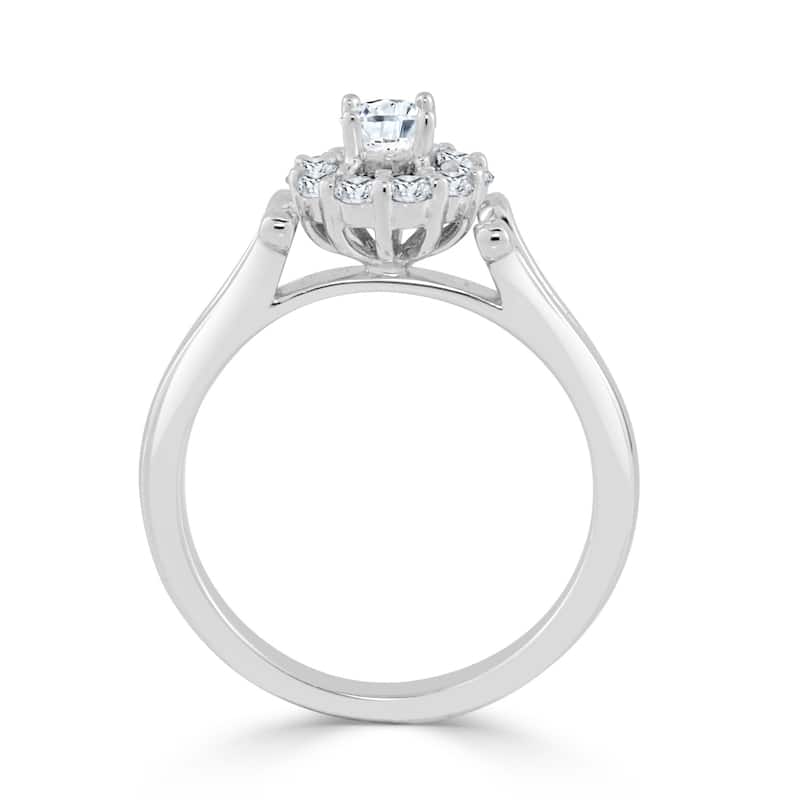 Auriya Floral Inspired 1/2ctw Round Halo Diamond Engagement Ring 14k Gold