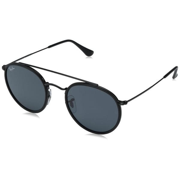 black round double bridge sunglasses