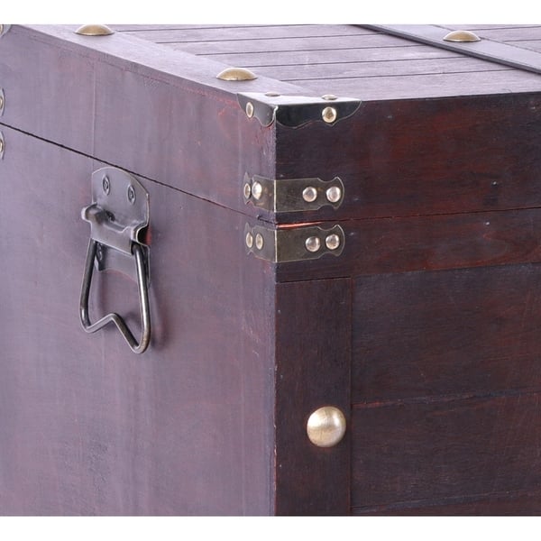 Canditree Antique Large Storage Trunk Wood Storage Chest Mexican Pinewood Storage Box for Living Room Bedroom