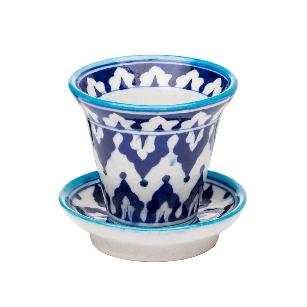 Handmade Pottery Planter - Indigo (India)