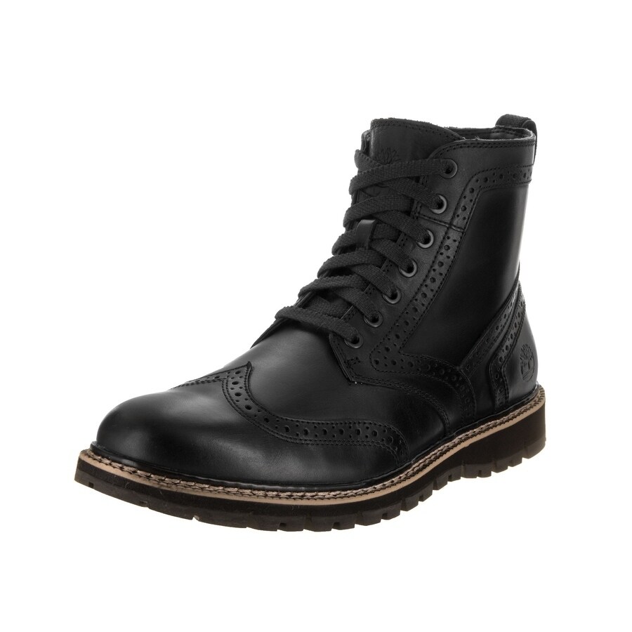 timberland brogue boots black