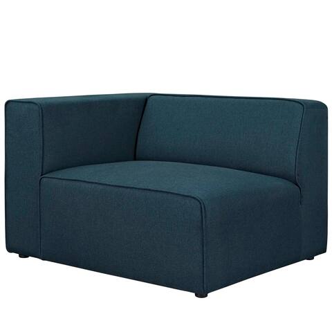 Mingle Polyester Upholstered Generously Padded Left-arm Chair, Blue