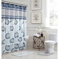 Printed Shower Curtain, Floor Mat, Toilet Lid Cover And Tank Cover Set,  Waterproof Bathroom Divider With No Drill Shower Hooks