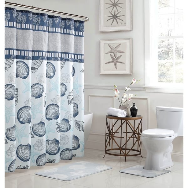 Island 15-Piece Bathroom Shower Curtain Set