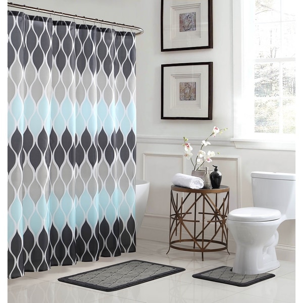 Clarisse Geometric 15-Piece Bathroom Shower Set